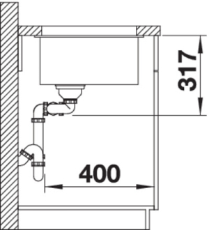 Blanco SUBLINE 430/270-U dřez pod desku šedá skála granit 523 152