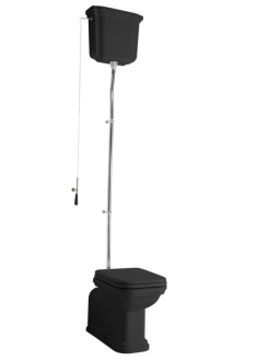 WALDORF WC mísa s nádržkou, spodní/zadní odpad, černá-chrom WCSET27-WALDORF