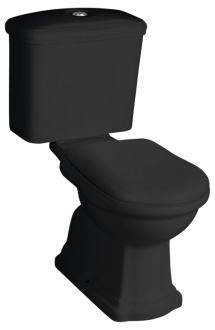 RETRO WC kombi, zadní odpad, černá-chrom WCSET35-RETRO-ZO