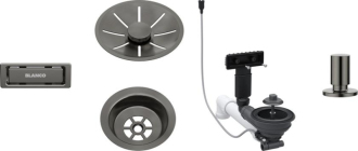 Blanco Odtoková sada 1x3,5’’ InFino s táhlem odtoková sada Satin Dark Steel 207429