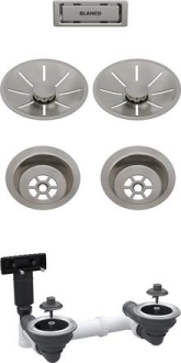 Blanco Odtoková sada 2x3,5’’ InFino odtoková sada Satin Platinum 207441