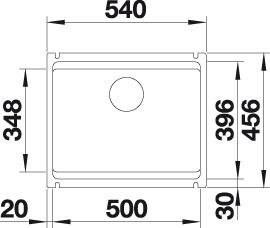 Blanco ETAGON 500-U dřez pod desku magnolie lesklá keramika 525 150