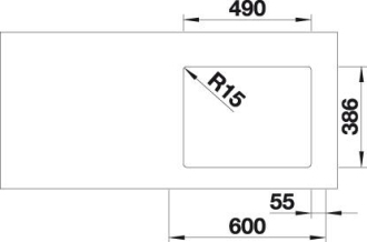 Blanco ETAGON 500-U dřez pod desku magnolie lesklá keramika 525 150