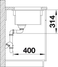 Blanco ETAGON 500-U dřez pod desku magnolie lesklá keramika 525 150
