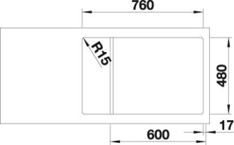 Blanco DINAS XL 6 S Compact dřez vestavný nerez kartáčovaný nerez 525 121