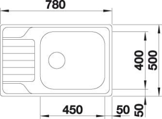 Blanco DINAS XL 6S Compact dřez vestavný nerez kartáčovaný nerez 525 120