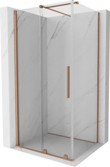 Mexen Velar výsuvný sprchový kout 100x85, transp., kartáč. měď 871-100-085-01-65