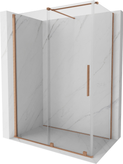 Mexen Velar sprchový kout 140x80 cm, transparent, kartáčovaná měď 871-140-080-01-65