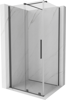 Mexen Velar sprchový kout 150x100 cm, průhledná, šedá kartáčovaná 871-150-100-01-66