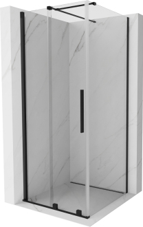 Mexen Velar výsuvná sprchová kabina 90 x 90 cm, průhledná, černá - 871-090-090-01-70