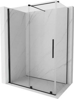 Mexen Velar výsuvná sprchová kabina 150 x 80 cm, průhledná, černá - 871-150-080-01-70