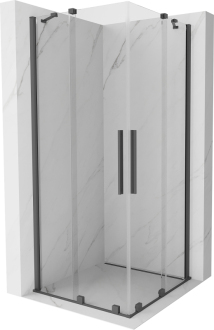 Mexen Velar Duo sprchový kout 80x80 cm, průhledná, šedá kartáčovaná 871-080-080-02-66