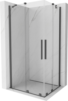 Mexen Velar Duo sprchový kout 90x80 cm, průhledná, šedá kartáčovaná 871-090-080-02-66