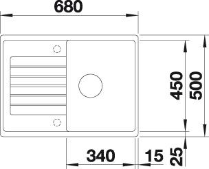 Blanco ZIA 45 S Compact dřez vestavný kávová granit 524 730