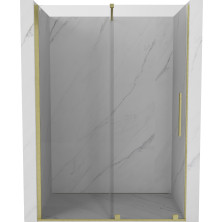 Mexen Velar posuvné sprchové dveře 130 cm, transparentní, broušené zlato 871-130-000-01-55
