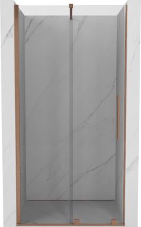 Mexen Velar posuvné sprchové dveře 120 cm, transparentní, broušená měď - 871-120-000-01-65