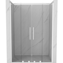 Mexen Velar Duo posuvné sprchové dveře 150 cm, průhledné, bílé - 871-150-000-02-20