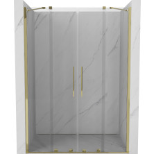 Mexen Velar Duo posuvné sprchové dveře 140 cm, průhledné, zlaté - 871-140-000-02-50