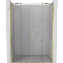 Mexen Velar Duo posuvné sprchové dveře 140, transp., broušené zlato 871-140-000-02-55