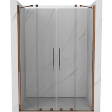 Mexen Velar Duo posuvné sprchové dveře 150 cm, transparent, růžové zlato 871-150-000-02-60