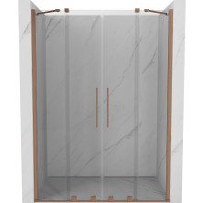 Mexen Velar Duo posuvné sprchové dveře 140 cm, transparent, broušená měď 871-140-000-02-65