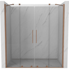 Mexen Velar Duo posuvné sprchové dveře 170 cm, transparent, broušená měď 871-170-000-02-65