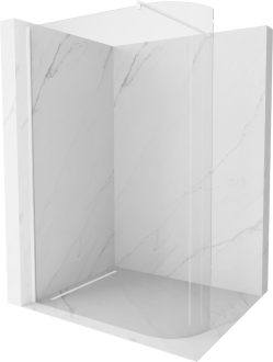 Mexen Kioto zaoblená sprchová stěna Walk-in 100x200, transp. 8, bílá 800-100-101-20-06