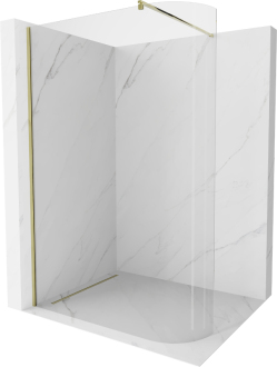 Mexen Kioto zaoblená sprchová stěna Walk-in 80x200, transp. 8, zlatá 800-080-101-50-06