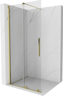 Mexen Velar Walk-in sprchová stěna 100x200 cm, 8 transparent, zlatá 871-100-000-03-50