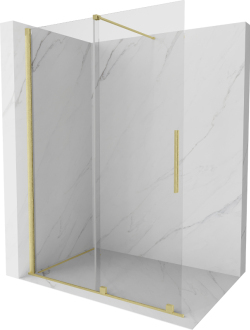 Mexen Velar Walk-in sprchová stěna 130x200, 8 transp., broušené zlato 871-130-000-03-55