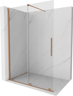 Mexen Velar Walk-in sprchová stěna 140x200, 8 transp., kartáč. měď 871-140-000-03-65