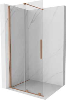 Mexen Velar Walk-in sprchová stěna 75x200, 8 transp., kartáč. měď 871-075-000-03-65