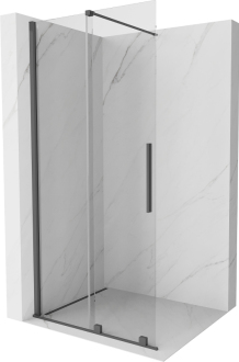 Mexen Velar Walk-in sprchová stěna 85x200, transp. 8, šedá kartáč. 871-085-000-03-66