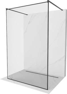 Mexen Kioto volně stojící sprchová stěna 160x200 cm, černý vzor 8, černá 800-160-002-70-70