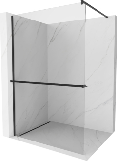 Mexen KIOTO+ zástěna Walk-in s policí 105x200 cm, transparent, černá 800-105-121-70-00