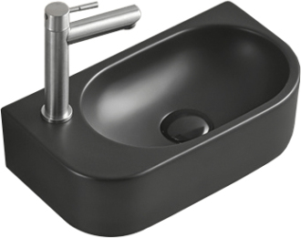 Mexen Viera levé umyvadlo na desku 40 x 21 cm, matná černá - 21274085L