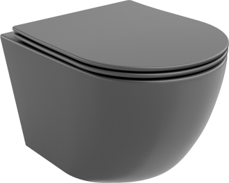 Mexen LENA WC mísa Rimless Duroplast + sedátko, tmavě šedý mat 30224071