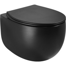 Mexen Egg rimless WC s pomalým dovíráním tenkým sedátkem, Duroplast, černá matná 30245070