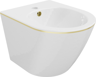 Mexen Lena závěsný bidet, bílo/zlatá linka - 35224805