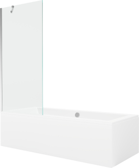 Mexen Cube vana 170x80cm panel + zástěna 80 cm, transparent, chrom 550517080X9508000001