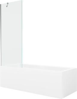Mexen Cubik vana 150x70cm panel + zástěna 70 cm, transparent, chrom 550315070X9507000001