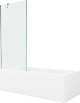 Mexen Cubik vana 150x70cm panel + zástěna 80 cm, transparent, chrom 550315070X9508000001