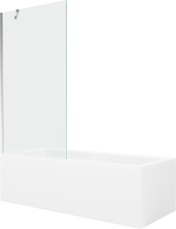 Mexen Cubik vana 150x70cm panel + zástěna 90 cm, transparent, chrom 550315070X9509000001
