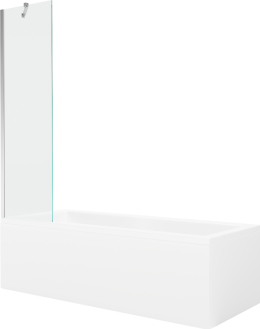 Mexen Cubik vana 170x70cm panel + zástěna 50 cm, transparent, chrom 550317070X9505000001