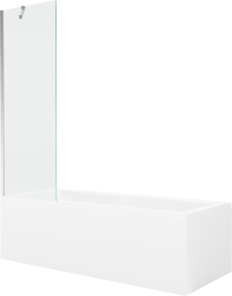 Mexen Cubik vana 170x70cm panel + zástěna 60 cm, transparent, chrom 550317070X9506000001