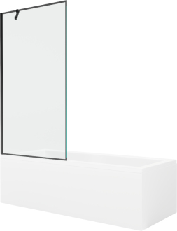 Mexen Cubik vana 170x70 cm s panelem a zástěnou 90 cm, černý vzor 550317070X9509007070
