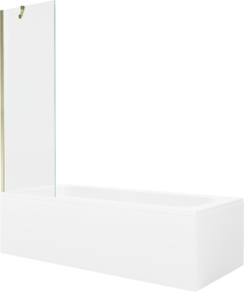 Mexen Vega vana 150x70cm panel + zástěna 60 cm, průhledná, zlatá 550115070X9506000050