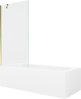 Mexen Vega vana 150x70cm panel + zástěna 90 cm, průhledná, zlatá 550115070X9509000050