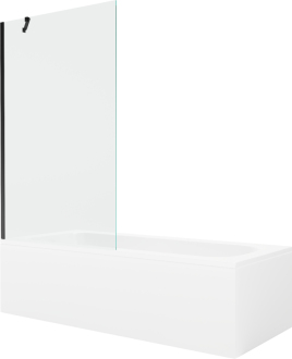 Mexen Vega vana 150x70cm panel + zástěna 100 cm, průhledná, černá 550115070X9510000070