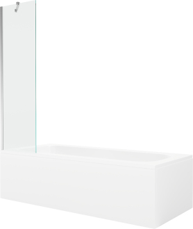 Mexen Vega vana 160x70cm panel + zástěna 50 cm, transparent, chrom 550116070X9505000001